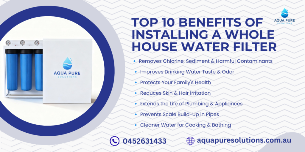 Whole House Water Filter installed in an Australian home for clean drinking water and improved water quality