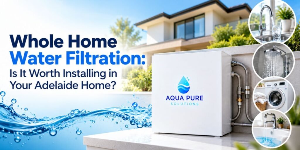 Whole home water filtration system by Aqua Pure Solutions for cleaner water throughout an Adelaide home.